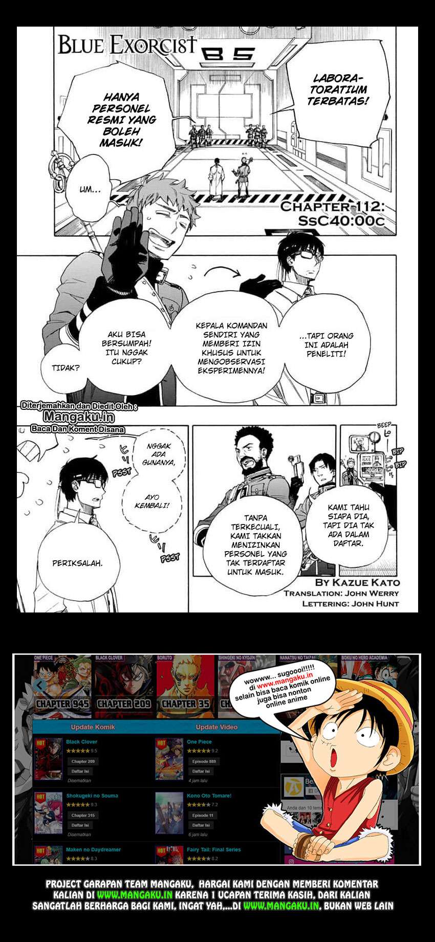 Manga Ao no Exorcist Chapter 112 gambar nomor 2